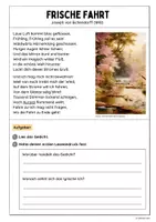 Vorschau - Arbeitsblätter - Frische Fahrt von Joseph von Eichendorff (Gedichtanalyse) - Seite 1