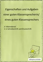 Vorschau - Arbeitsblätter - Eigenschaften + Aufgaben eines/r guten Klassensprecher*in - Deckblatt