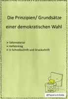 Vorschau - Arbeitsblätter - Die Prinzipien / Grundsätze einer demokratischen Wahl - Klassensprecherwahl - Deckblatt
