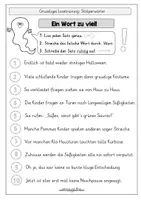 Vorschau - Arbeitsblätter - Halloween: Leseübung - "Ein Wort zu viel" - Seite 1