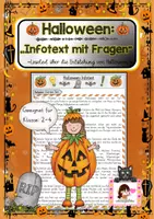 Vorschau - Arbeitsblätter - Halloween: Infotext + Fragen zum Text für Klasse 2-4 - Deckblatt