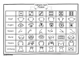 Vorschau - Mal- und Bastelvorlagen - Kunstidee Halloween; Picasso im Kunstunterricht; Vampir zeichnen - Seite 3