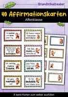 Vorschau - Fördermaterial/Inklusion - 40 Affen Affirmationskarten für die Affenklasse - Deckblatt