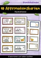 Vorschau - Fördermaterial/Inklusion - 40 Alpaka Affirmationskarten für die Alpakaklasse - Deckblatt