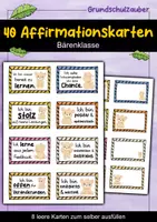 Vorschau - Fördermaterial/Inklusion - 40 Bären Affirmationskarten für die Bärenklasse - Deckblatt