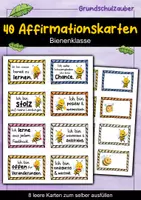 Vorschau - Fördermaterial/Inklusion - 40 Bienen Affirmationskarten für die Bienenklasse - Deckblatt