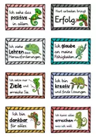 Vorschau - Fördermaterial/Inklusion - 40 Chamäleon Affirmationskarten für die Chamäleonklasse - Seite 1