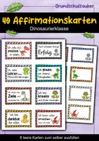 Vorschau - Fördermaterial/Inklusion - 40 Dinosaurier Affirmationskarten für die Dinosaurierklasse - Deckblatt