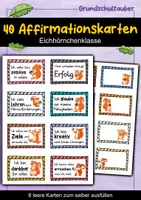 Vorschau - Fördermaterial/Inklusion - 40 Eichhörnchen Affirmationskarten für die Eichhörnchenklasse - Deckblatt