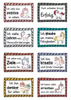 Vorschau - Fördermaterial/Inklusion - 40 Einhorn Affirmationskarten für die Einhornklasse - Seite 1