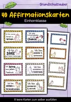 Vorschau - Fördermaterial/Inklusion - 40 Einhorn Affirmationskarten für die Einhornklasse - Deckblatt