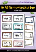 Vorschau - Fördermaterial/Inklusion - 40 Esel Affirmationskarten für die Eselklasse - Deckblatt