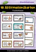 Vorschau - Fördermaterial/Inklusion - 40 Faultier Affirmationskarten für die Faultierklasse - Deckblatt