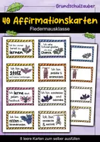 Vorschau - Fördermaterial/Inklusion - 40 Fledermaus Affirmationskarten für die Fledermausklasse - Deckblatt