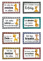 Vorschau - Fördermaterial/Inklusion - 40 Giraffen Affirmationskarten für die Giraffenklasse - Seite 1