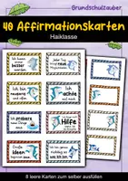 Vorschau - Fördermaterial/Inklusion - 40 Hai Affirmationskarten für die Haiklasse - Deckblatt