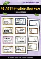 Vorschau - Fördermaterial/Inklusion - 40 Hasen Affirmationskarten für die Hasenklasse - Deckblatt