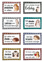 Vorschau - Fördermaterial/Inklusion - 40 Igel Affirmationskarten für die Igelklasse - Seite 1