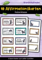 Vorschau - Fördermaterial/Inklusion - 40 Katzen Affirmationskarten für die Katzenklasse - Deckblatt