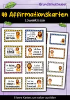 Vorschau - Fördermaterial/Inklusion - 40 Löwen Affirmationskarten für die Löwenklasse - Deckblatt