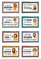 Vorschau - Fördermaterial/Inklusion - 40 Löwen Affirmationskarten für die Löwenklasse - Seite 1
