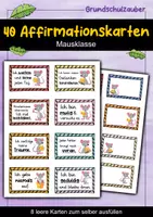 Vorschau - Fördermaterial/Inklusion - 40 Maus Affirmationskarten für die Mausklasse - Deckblatt
