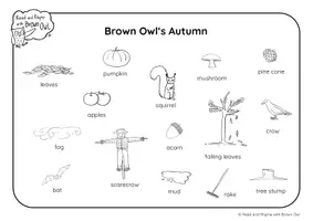 Vista previa - Hojas de trabajo - Brown Owl's Autumn - WORDMATS - página 2