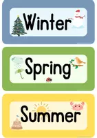 Vorschau - Fördermaterial/Inklusion - English Seasons/ Englisch Jahreszeiten - Tafelmaterial Bildkarten - Seite 1