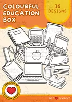 Aperçu - Cliparts/Visuels - Boîte d'éducation colorée | 16 Fournitures scolaires Clipart | N&B - Page de couverture