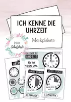 Vorschau - Poster - Merkplakat Uhrzeit - Merkposter - Übersicht Uhr - Deckblatt