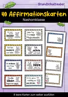 Vorschau - Fördermaterial/Inklusion - 40 Nashorn Affirmationskarten für die Nashornklasse - Deckblatt