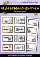 Vorschau - Fördermaterial/Inklusion - 40 Nilpferd Affirmationskarten für die Nilpferdklasse - Deckblatt