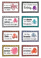 Vorschau - Fördermaterial/Inklusion - 40 Oktopus Affirmationskarten für die Oktopusklasse - Seite 1