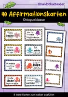 Vorschau - Fördermaterial/Inklusion - 40 Oktopus Affirmationskarten für die Oktopusklasse - Deckblatt