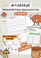 Vorschau - Stundenentwürfe - Allergie, Allergen | Überreaktion Immunsystem, Immunbiologie, Allergien - Deckblatt