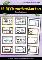 Vorschau - Fördermaterial/Inklusion - 40 Panda Affirmationskarten für die Pandaklasse - Deckblatt