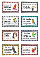 Vorschau - Fördermaterial/Inklusion - 40 Papagei Affirmationskarten für die Papageiklasse - Seite 1