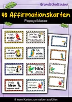 Vorschau - Fördermaterial/Inklusion - 40 Papagei Affirmationskarten für die Papageiklasse - Deckblatt