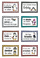 Vorschau - Fördermaterial/Inklusion - 40 Pinguin Affirmationskarten für die Pinguinklasse - Seite 1