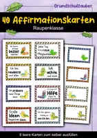 Vorschau - Fördermaterial/Inklusion - 40 Raupen Affirmationskarten für die Raupenklasse - Deckblatt