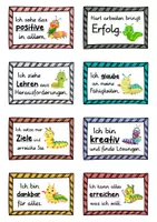 Vorschau - Fördermaterial/Inklusion - 40 Raupen Affirmationskarten für die Raupenklasse - Seite 1