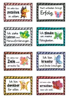 Vorschau - Fördermaterial/Inklusion - 40 Schmetterlinge Affirmationskarten für die Schmetterlingklasse - Seite 1