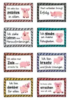Vorschau - Fördermaterial/Inklusion - 40 Schweine Affirmationskarten für die Schweineklasse - Seite 1
