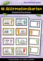 Vorschau - Fördermaterial/Inklusion - 40 Seepferdchen Affirmationskarten für die Seepferdchenklasse - Deckblatt