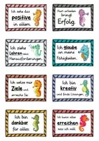 Vorschau - Fördermaterial/Inklusion - 40 Seepferdchen Affirmationskarten für die Seepferdchenklasse - Seite 1