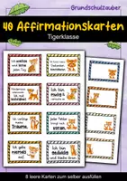 Vorschau - Fördermaterial/Inklusion - 40 Tiger Affirmationskarten für die Tigerklasse - Deckblatt