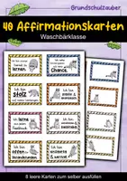 Vorschau - Fördermaterial/Inklusion - 40 Waschbär Affirmationskarten für die Waschbärklasse - Deckblatt