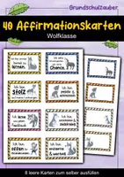 Vorschau - Fördermaterial/Inklusion - 40 Wolf Affirmationskarten für die Wolfklasse - Deckblatt
