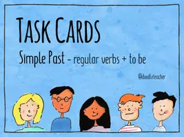 Vorschau - Stationenlernen - 30+ Task Cards - Simple Past (regular verbs + be) - Seite 1