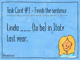 Vorschau - Stationenlernen - 30+ Task Cards - Simple Past (regular verbs + be) - Seite 2